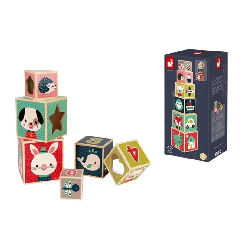 Pirámide de 6 Cubos Baby Forest Janod Pirámide de 6 Cubos Baby Forest Janod